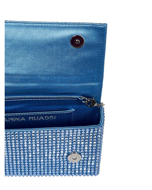 AMINA MUADDI Blue Clutch With Rhinestone