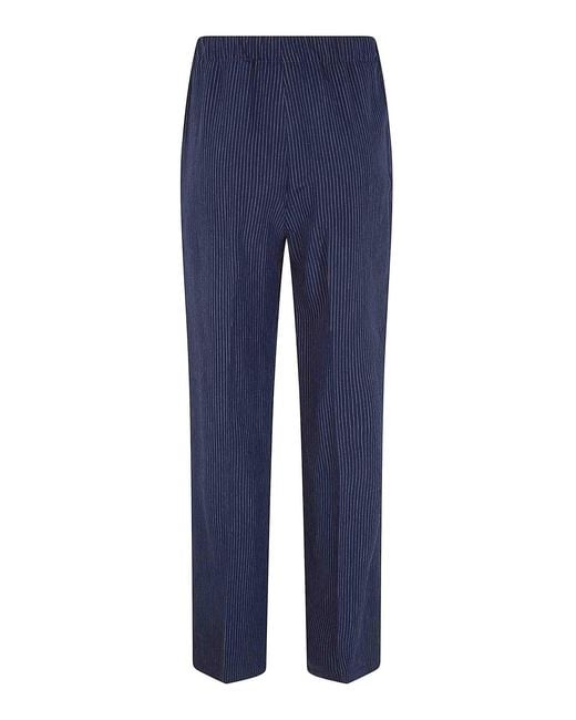 Seventy Blue Popeline Viscose Fluid Trousers