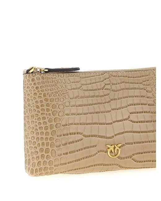 Borsa Mini Traversa Orizzontale Piatta di Pinko in Natural