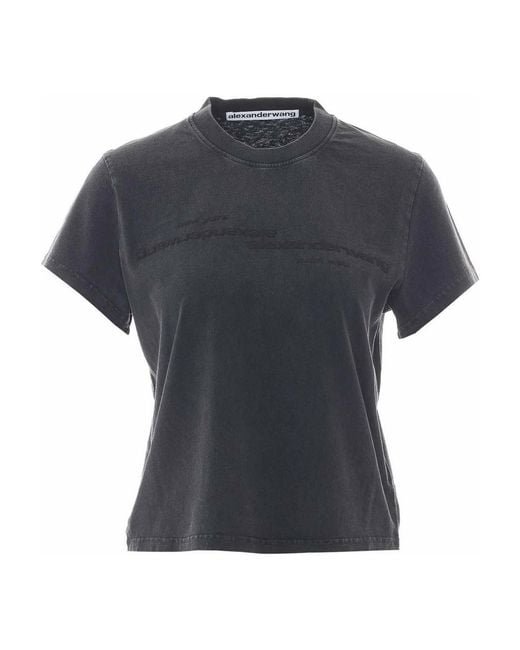 Alexander Wang Black Washed Shrunken T-Shirt