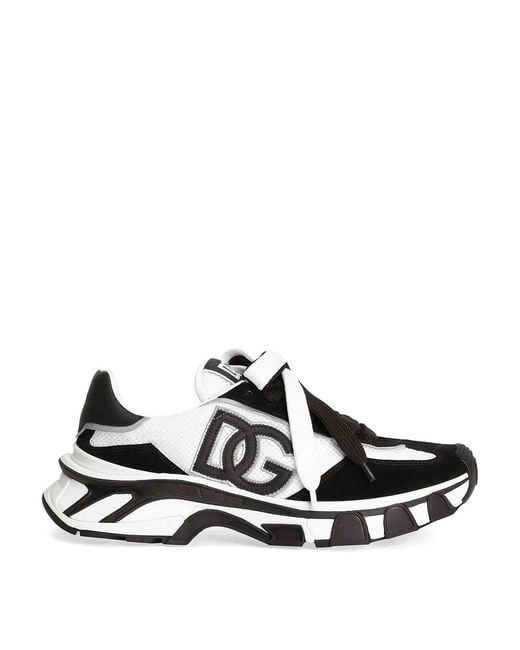 Dolce & Gabbana Black Airmaster Dg Logo Patch Sneakers for men