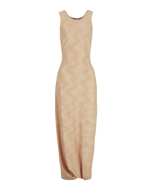 Giorgio Armani Natural Long Dress With Print