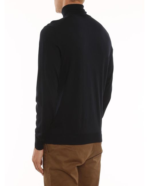 Drumohr Black 140's Merino Superfine Wool Top for men