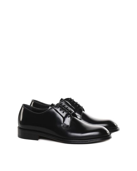 DSquared² Black Leather Classic Shoes With Logo for men