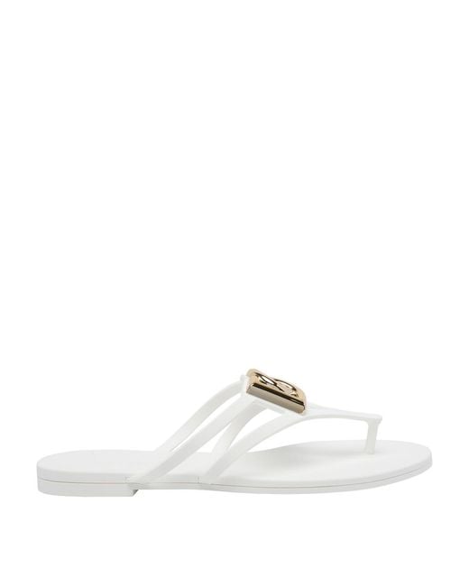 Dolce & Gabbana White Logo Flip-Flop
