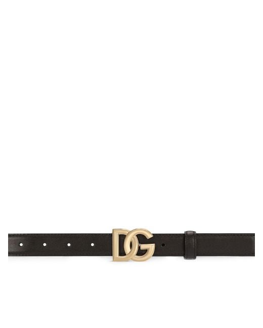 Dolce & Gabbana Black Logoed Leather Belt