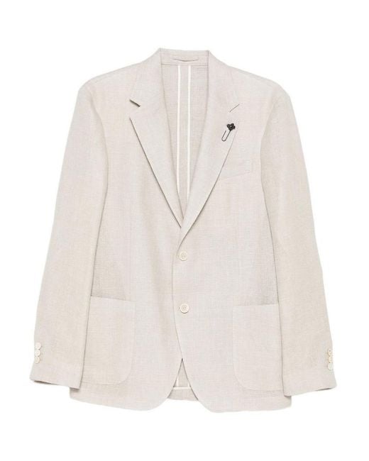 Lardini White Patch-Pocket Blazer for men