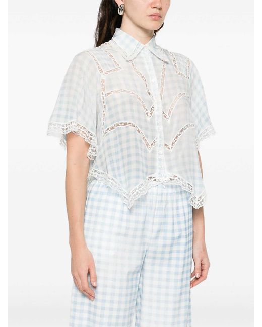 Ermanno Scervino White Check Pattern Shirt