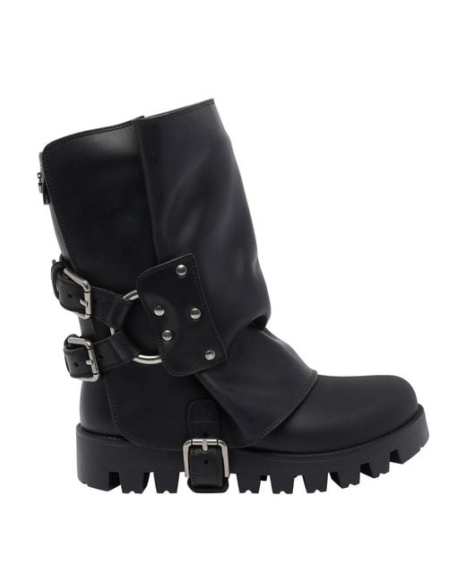 Dolce & Gabbana Black Buckle Booties