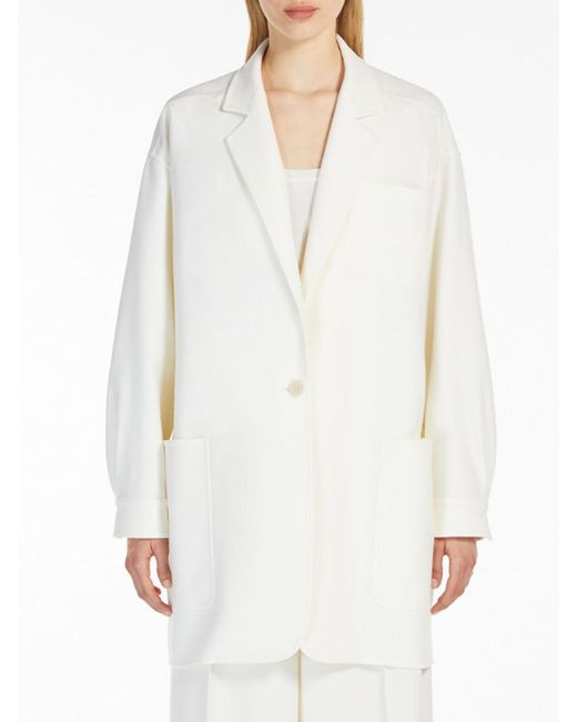 Max Mara White Oversized Jacket