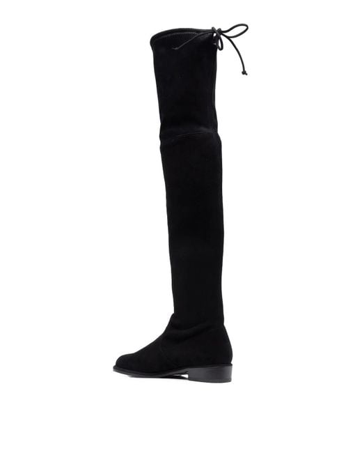 Stuart Weitzman Black Thigh High Boots With Laces