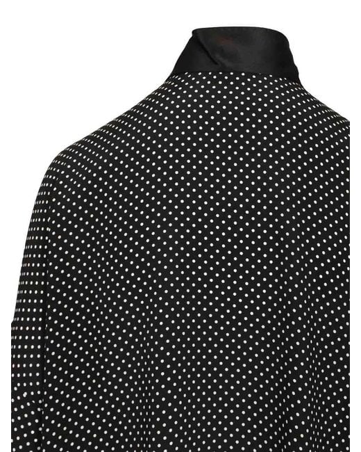 Tom Ford Black Polka Dot Silk Satin Blouse