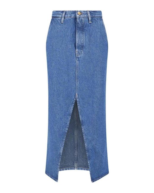 Jil Sander Blue Denim Midi Skirt