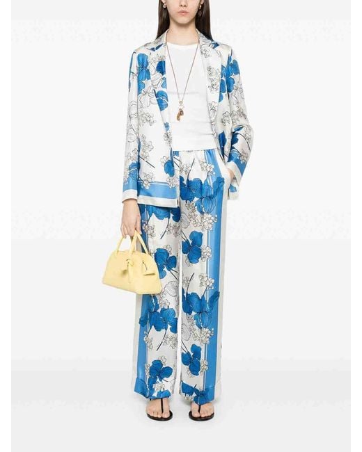 P.A.R.O.S.H. Blue Floral-Print Blazer