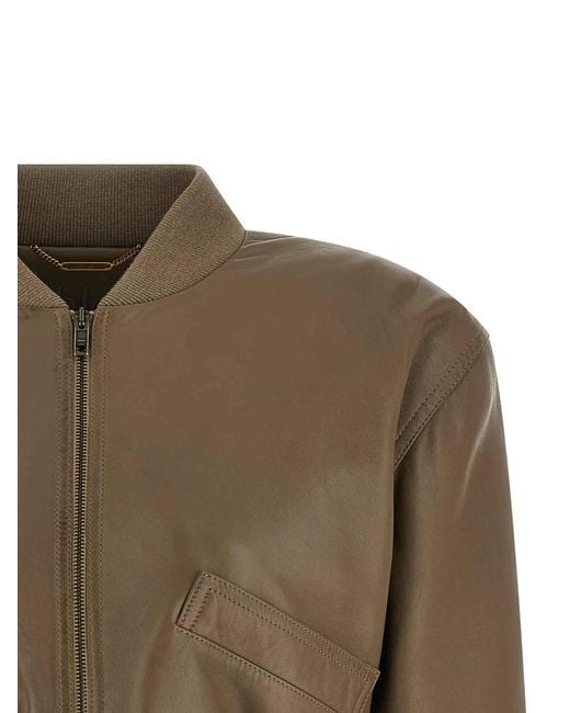 Chloé Green Cropped Bomber Jacket