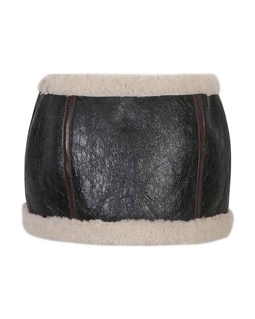 Blumarine Black Leather Miniskirt