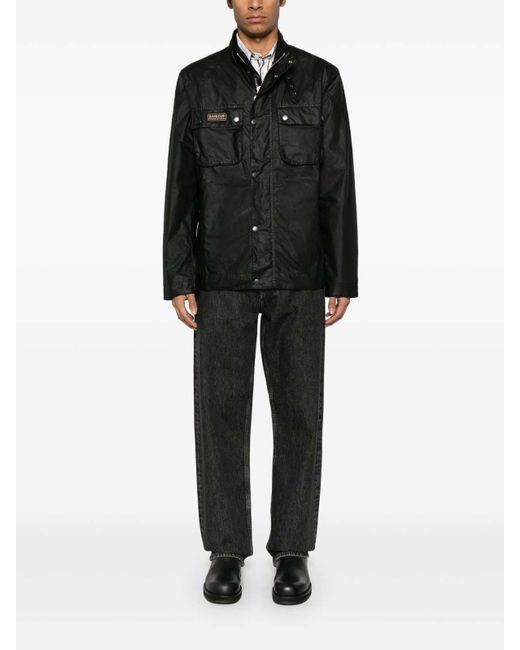 Barbour Black Giacca Merton Wax for men
