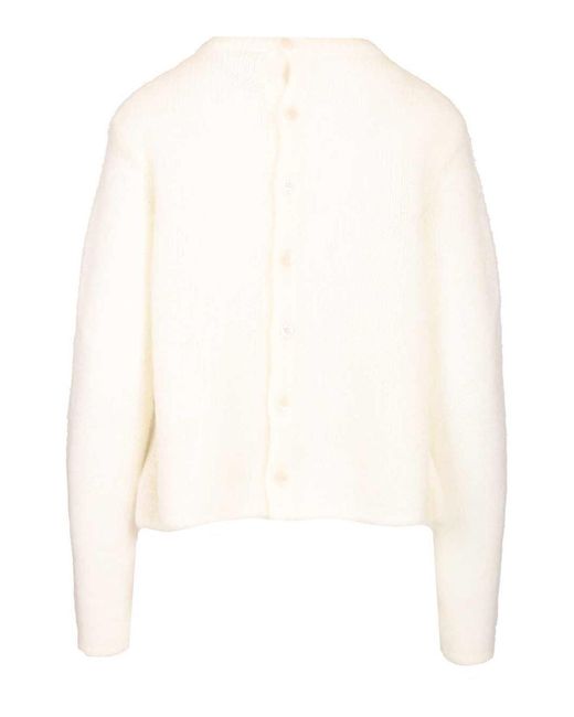 Loewe White Mohair Blend Cardigan