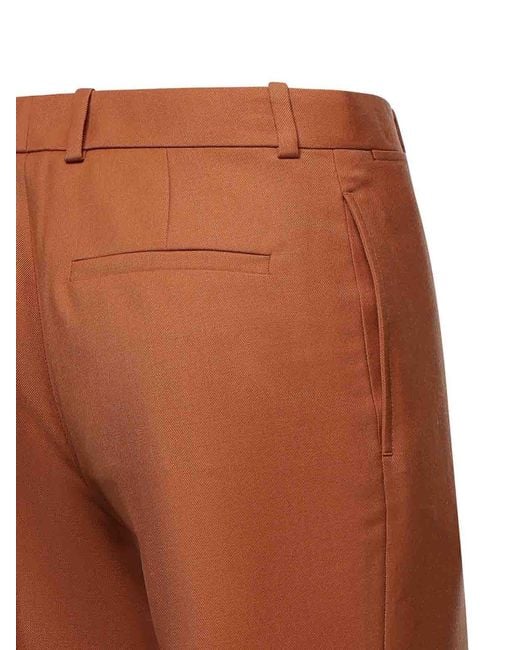 Chloé Brown Wool Gabardine Flared Trousers