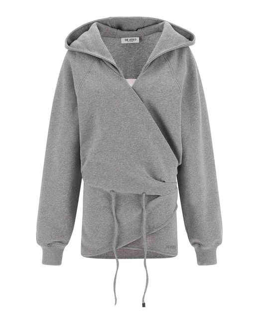 The Attico Gray Hooded Dress