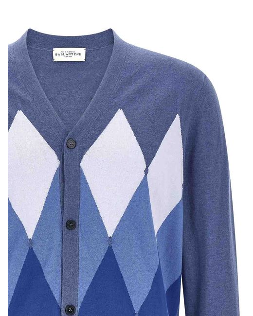 Ballantyne Blue Cardigan Argyle for men