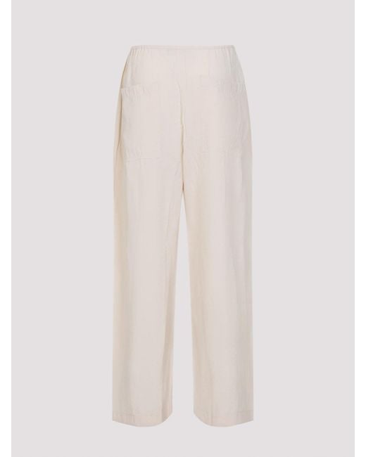 Studio Nicholson White Hera Draw Cord Pants