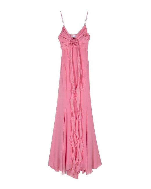 Blumarine Pink Evening Dress With Application