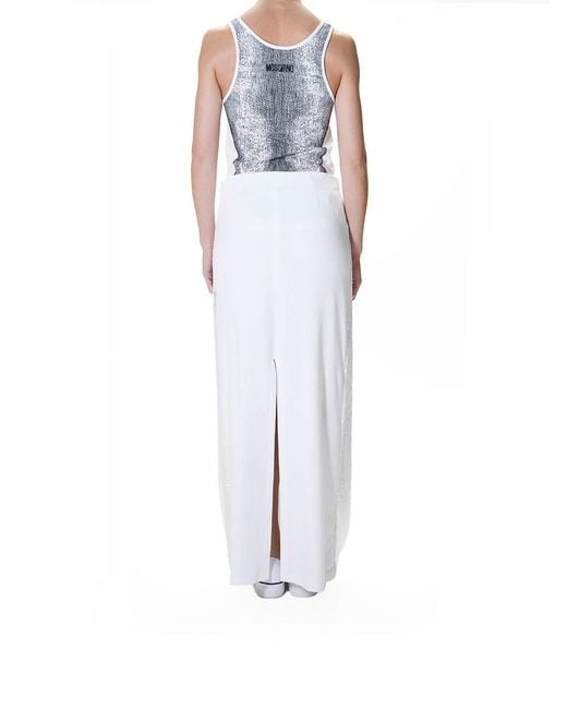 Moschino White Gonna Paillettes