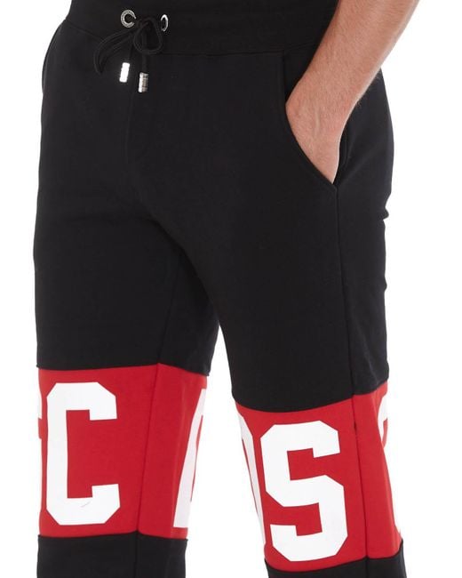 Gcds Black Logo Print Track Pants for men