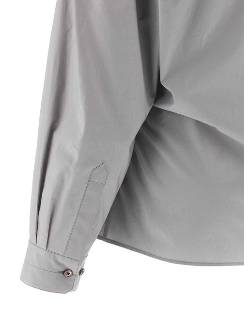 Lemaire Gray 'Straight Collar Twisted' Shirt