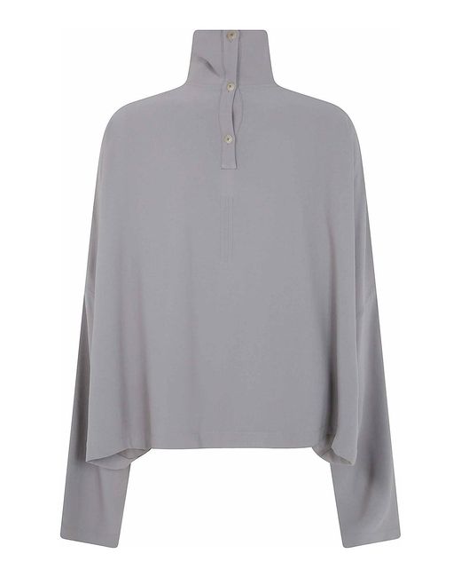 Rick Owens Gray Jumbo Tobard Cropped T-Shirt
