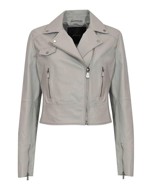 Pinko Gray New Sensitive Biker Jacket
