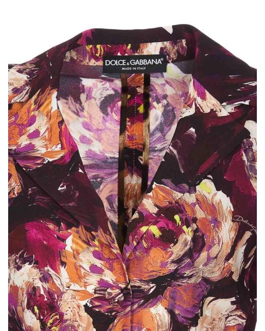 Dolce & Gabbana Red Peony Print Jacket