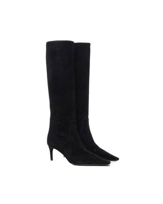 Dolce & Gabbana Black 70Mm Suede Knee-High Boots
