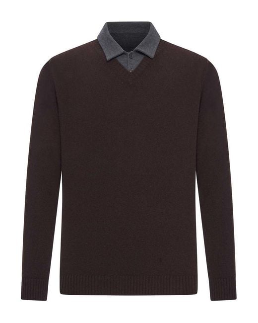 Roberto Collina Brown Cotton Piquet Polo Shirt for men