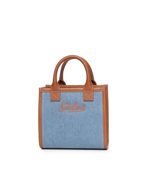 Mc2 Saint Barth Blue Mini And Leather Vanity Bag