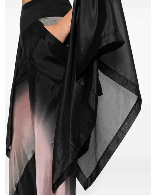 Rick Owens Black Long Sleeve Cropped T-Shirt