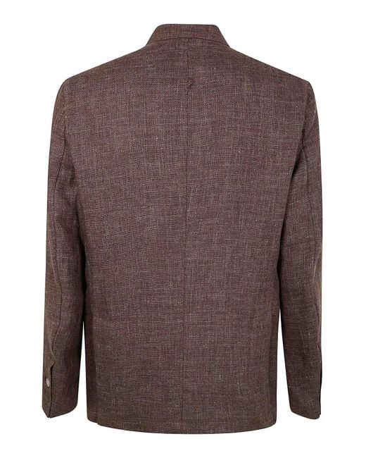 Barba Napoli Brown Easy Single Breast Jacket for men