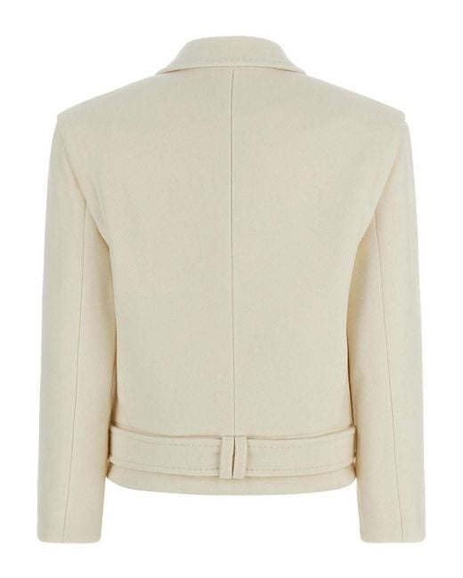 Balmain Natural Double-Breasted Coat