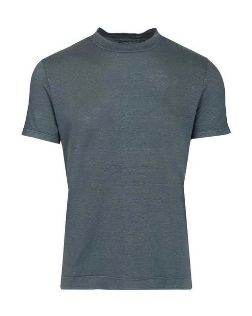 Fedeli Gray Crew Neck T-Shirt for men