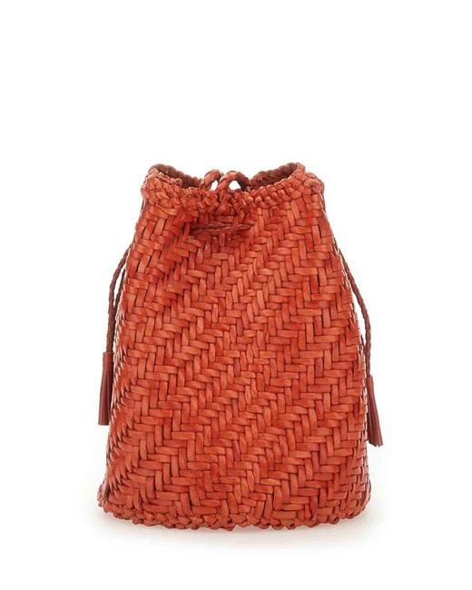 Dragon Diffusion Red Pompom Double Jump Tan Bag