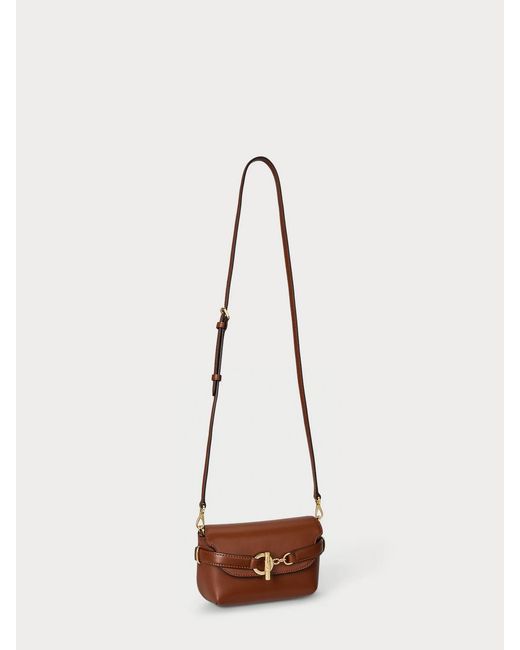 Ralph Lauren Brown Crs-Crossbody-Small-Natural Smth Leathr