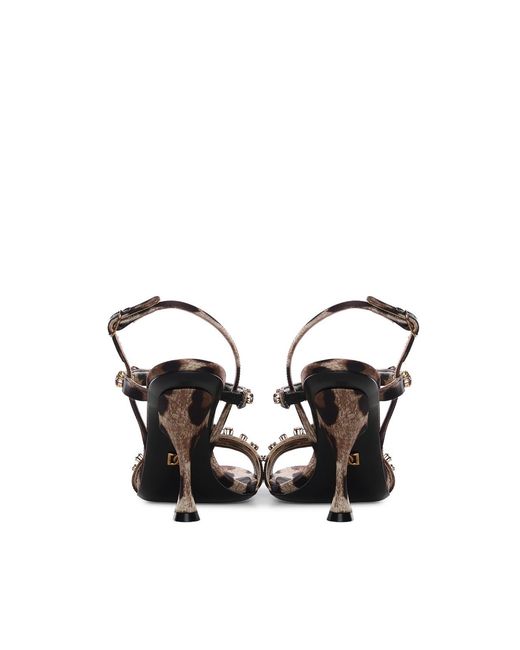 Dolce & Gabbana Metallic Sandals With Rhinestone Embroidery