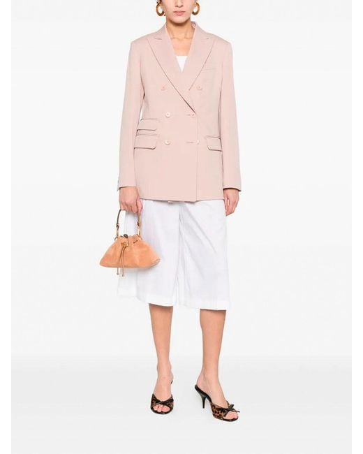 Max Mara Pink Double-Breasted Jacket