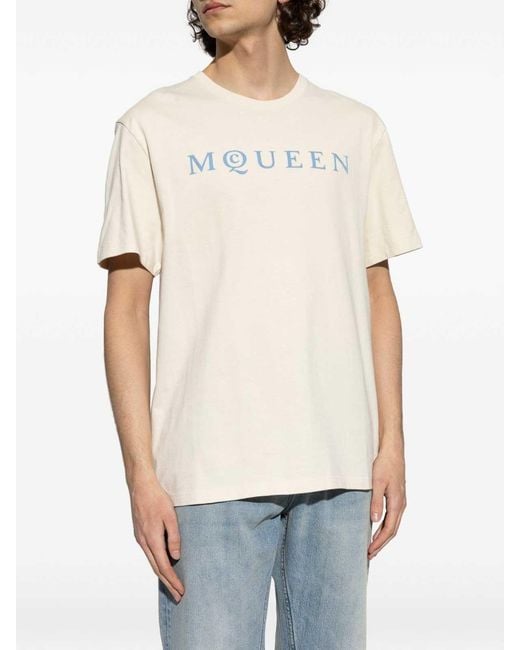 McQueen White T-Shirt Mcqueen Flock for men