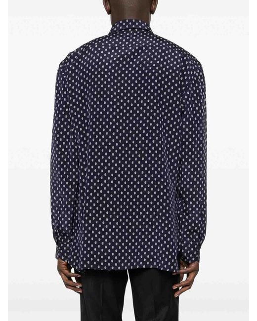 Tom Ford Blue Paisley-Pattern Shirt for men