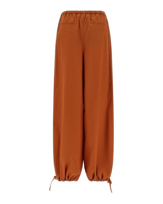 Marni Brown Diagonal Draping Pants
