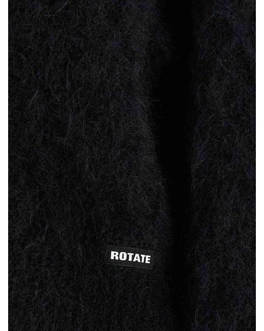 ROTATE BIRGER CHRISTENSEN Black 'Flufy Knit' Cardigan