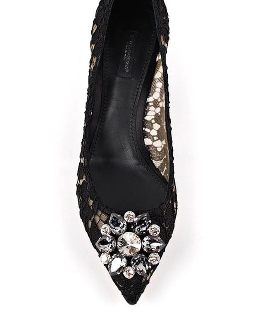 Dolce & Gabbana Black Lace Bellucci Court Shoes