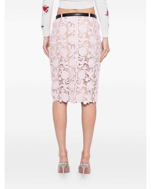 Self-Portrait Pink Midi Skirt